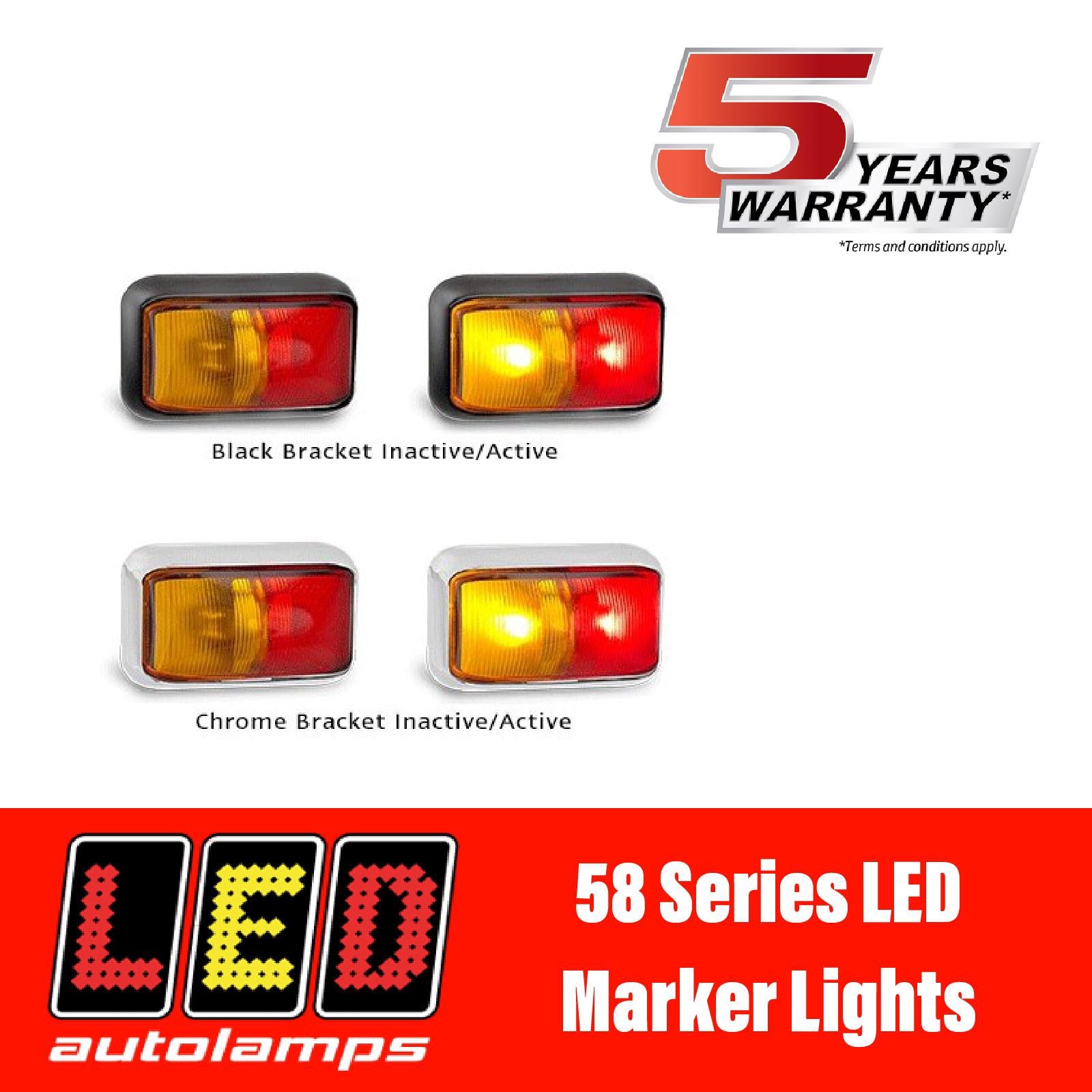 LED AUTOLAMPS 58 SERIES AMBER/RED LED Clearance Light