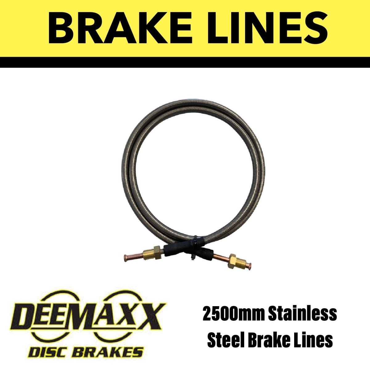 2500MM FLEXIBLE STAINLESS STEEL Brake Line - R&M Trailer SparesEBS.BL.2500