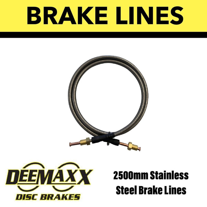 2500MM FLEXIBLE STAINLESS STEEL Brake Line - R&M Trailer SparesEBS.BL.2500
