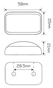 LED AUTOLAMPS 58 SERIES AMBER/RED LED Clearance Light