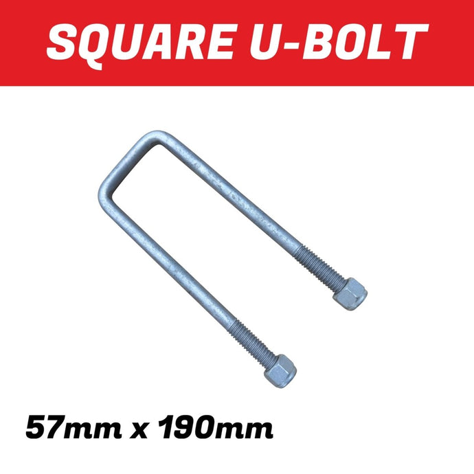 57mm x 190 Square U - Bolt - R&M Trailer SparesUBS1/221/471/2G