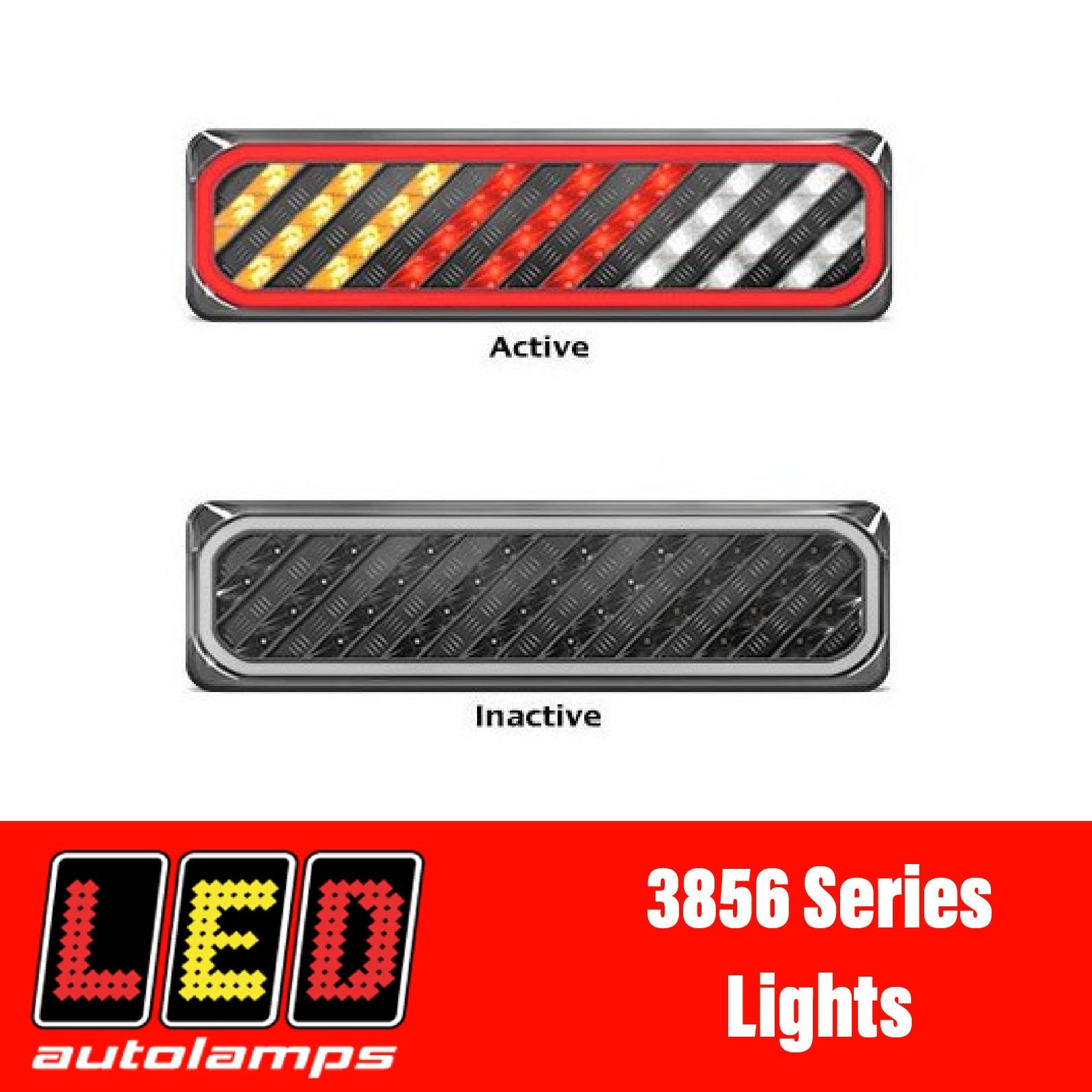 LED AUTOLAMPS 3856ARWM-2 MAXILAMP Sequential Indicator LED Taillights