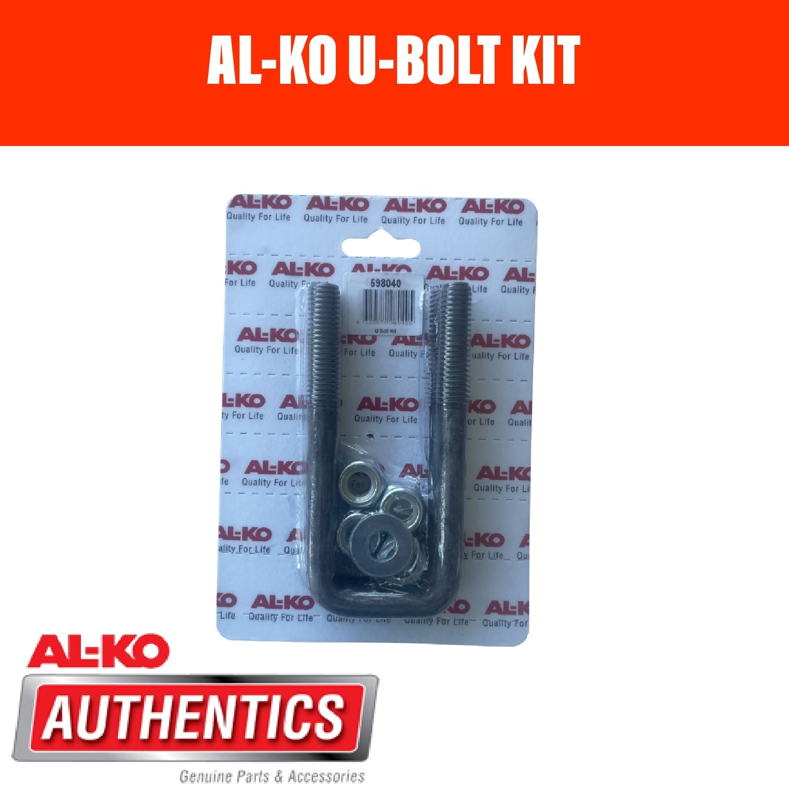AL-KO 40mm x 125mm Square U-Bolt Kit