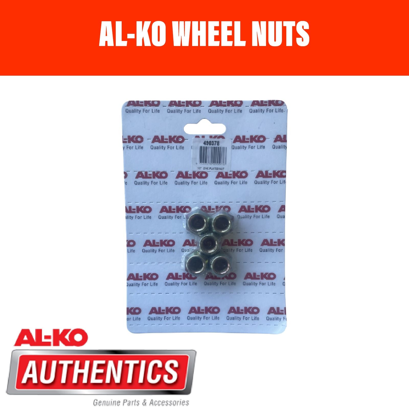 AL-KO 1/2 Wheel Nut Kit (5x Nuts)