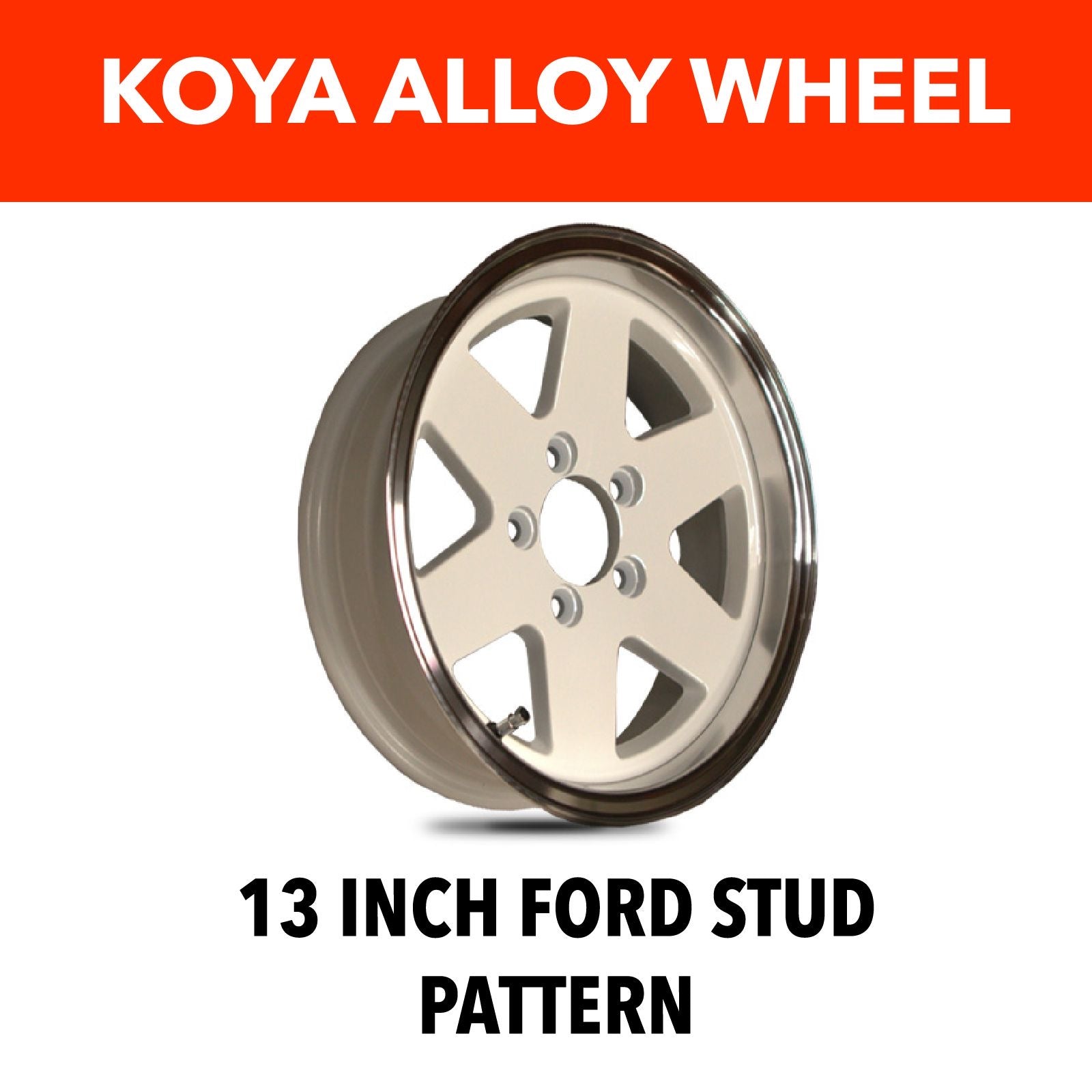 13 Inch Koya White Alloy Wheel Ford