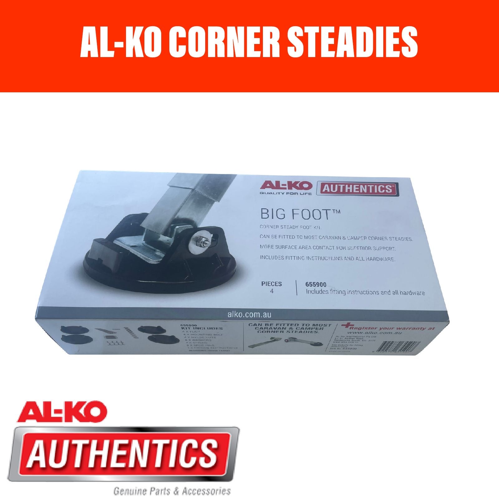 AL-KO Bigfoot Corner Steady Supports Box of 4