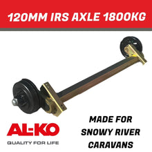 Load image into Gallery viewer, AL - KO 120mm IRS Torsion Axle Bare 1800Kg Rating For Snowy River Caravans - R&amp;M Trailer SparesSRCIRS1800