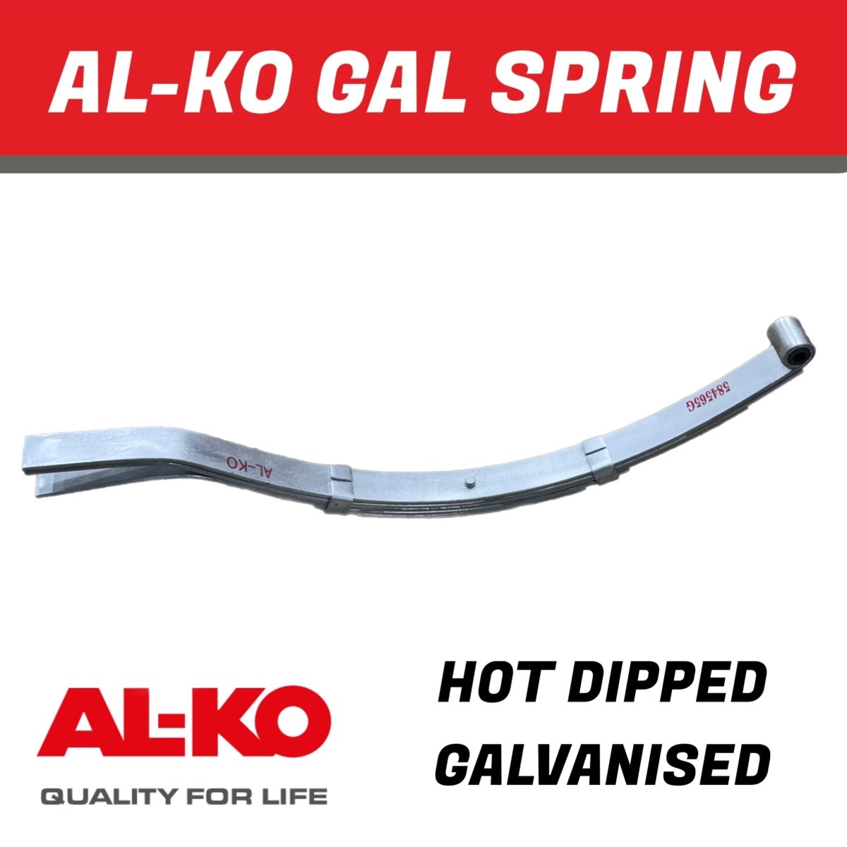 AL - KO 5 Leaf Galvanised Eye Slipper Spring – 765mm - R&M Trailer Spares584565G