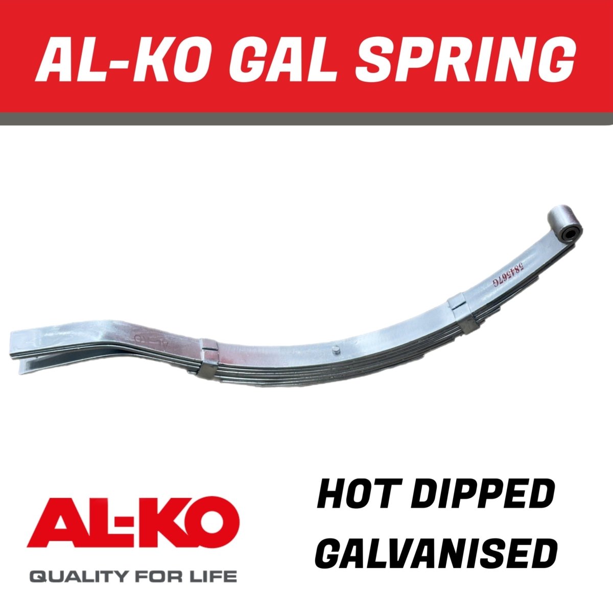 AL - KO 7 Leaf Galvanised Eye Slipper Spring – 765mm - R&M Trailer Spares584567G