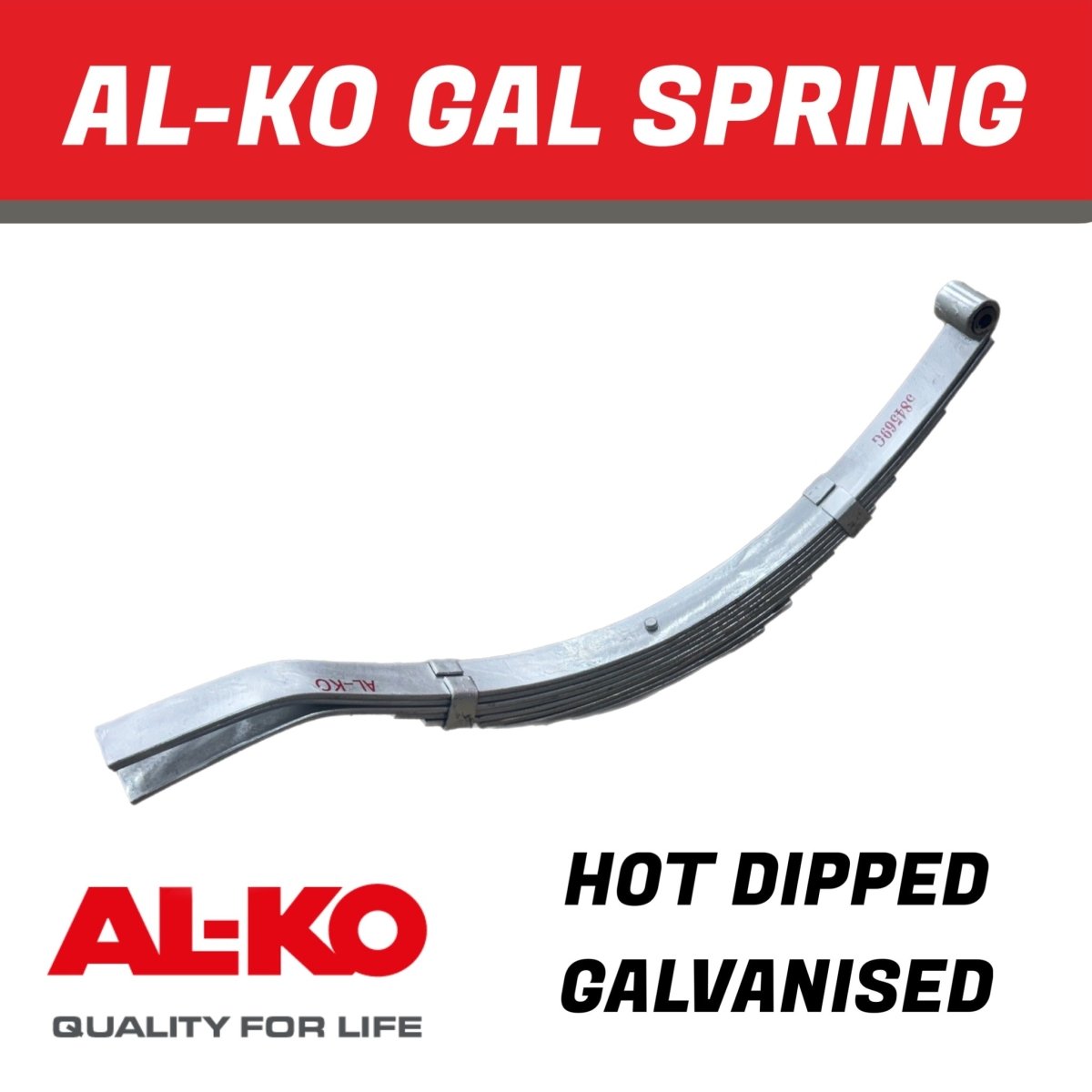 AL - KO 9 Leaf Galvanised Eye Slipper Spring – 765mm - R&M Trailer Spares584569G
