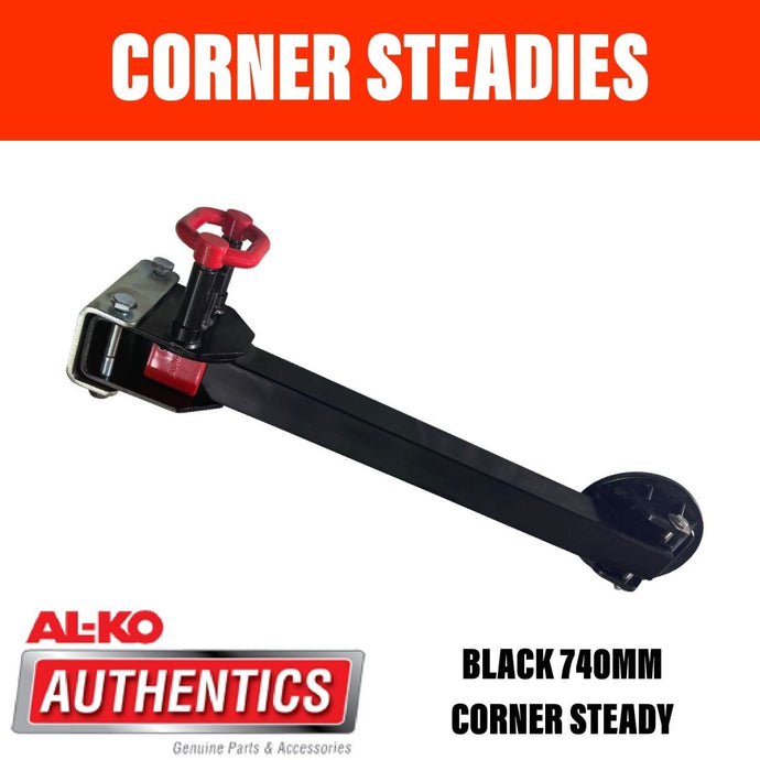 AL - KO BLACK CORNER STEADY 740mm DROP WITH BIG FOOT - R&M Trailer Spares654874B