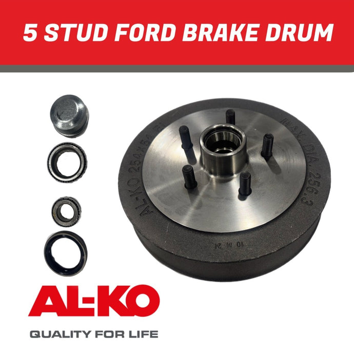 AL - KO S/L Hub Drum 5 Stud Ford with Jap Bearings - R&M Trailer Spares438011J