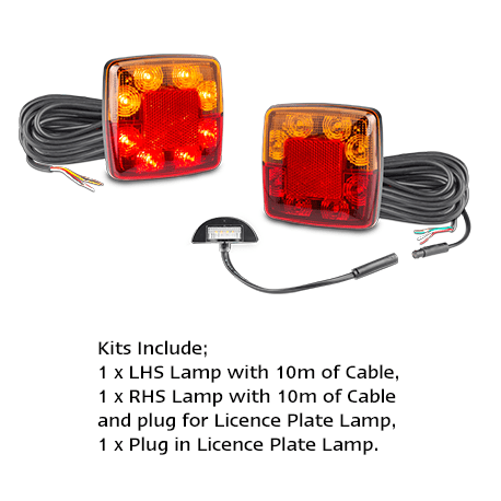 LED AUTOLAMPS 98 Series LED Lights with Hardwired 10m Cables - R&M Trailer Spares98BARLP2/10