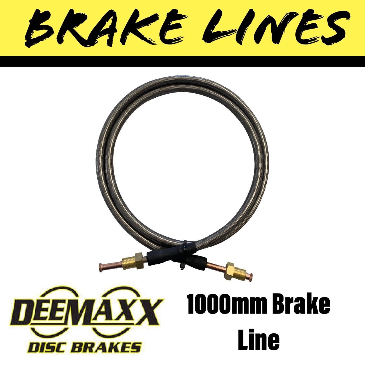 1000MM FLEXIBLE STAINLESS STEEL Brake Line - R&M Trailer SparesEBS.BL.1000