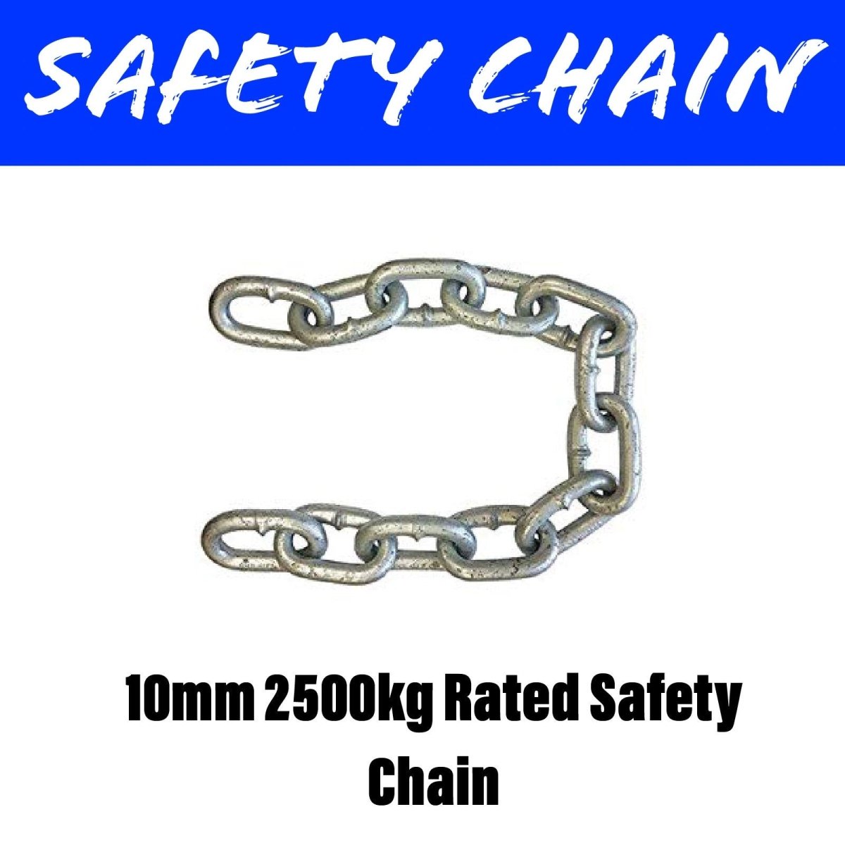10MM 2500KG RATED SAFETY CHAIN - R&M Trailer Spares10MMSC