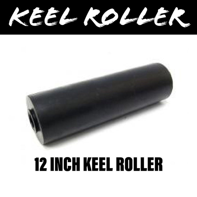 12 INCH BLACK RUBBER Flat Bilge Centre Roller - R&M Trailer Spares91223