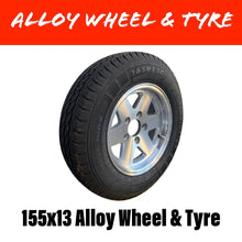 Load image into Gallery viewer, 13 INCH ALLOY WHEEL AND TYRE (MULTIPLE SIZES) - R&amp;M Trailer Spares155WTHTA