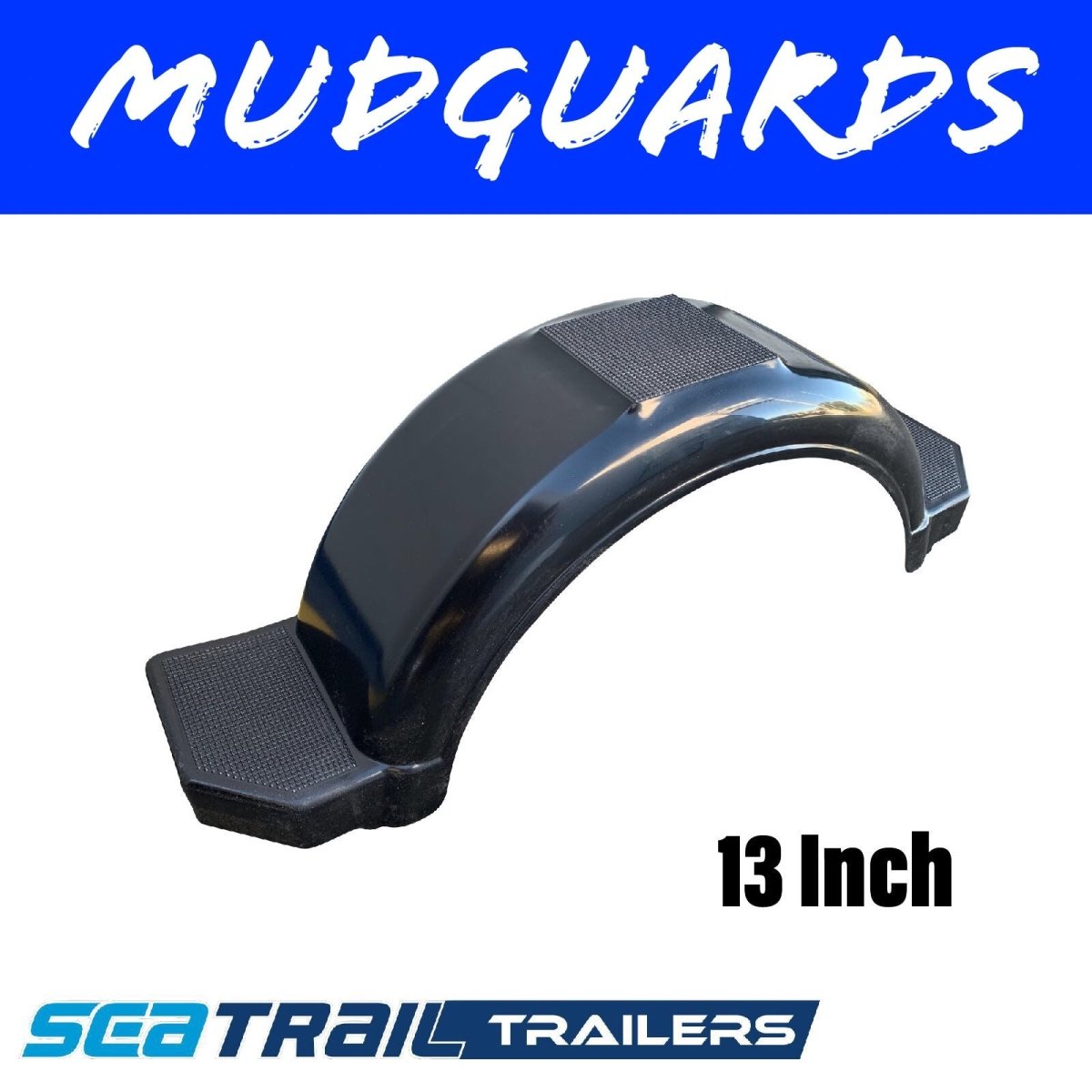 13 INCH BLACK Plastic Mudguard - R&M Trailer Spares92813BK13