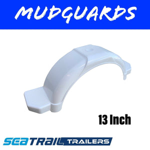 13 INCH WHITE Plastic Mudguard - R&M Trailer Spares92813