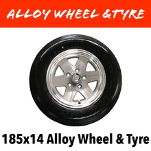 Load image into Gallery viewer, 14 INCH ALLOY WHEEL AND LT TYRE (Multiple Sizes) - R&amp;M Trailer Spares14WTA - 1