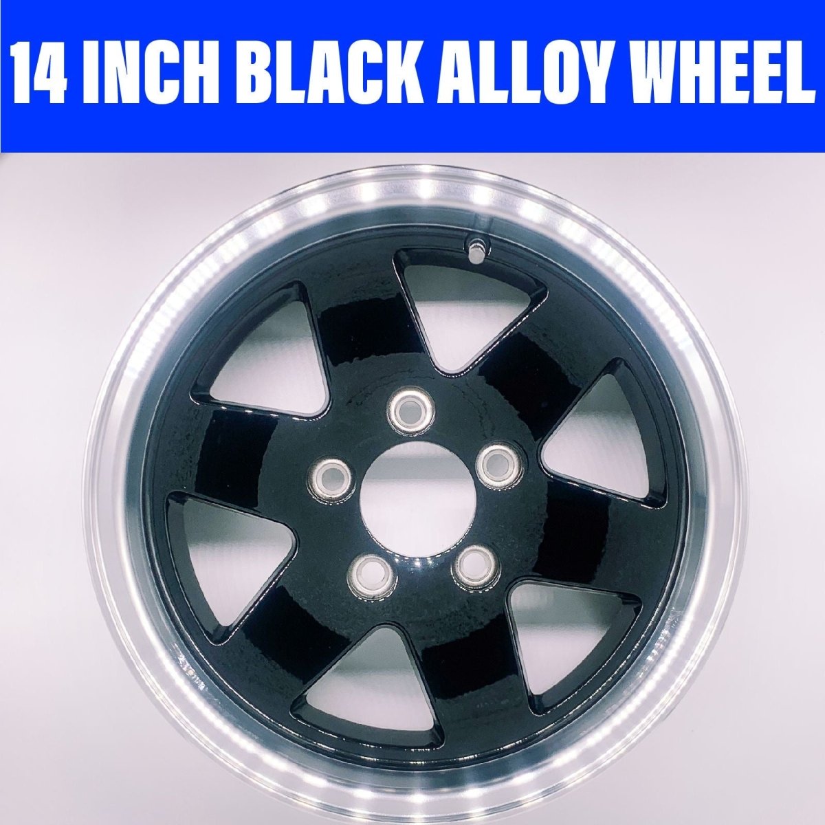 14 INCH KOYA BLACK ALLOY WHEEL FORD STUD PATTERN - R&M Trailer SparesB1414AWBF