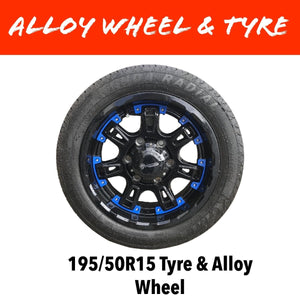 15 INCH ALLOY WHEEL AND 195/50R15 TYRE - R&M Trailer Spares195X15PAW