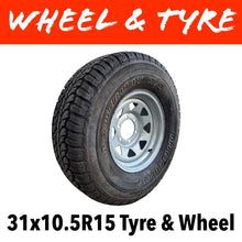 Load image into Gallery viewer, 15 INCH GALVANISED WHEEL AND LT TYRE (MULTIPLE SIZES) - R&amp;M Trailer Spares15GWT - 1