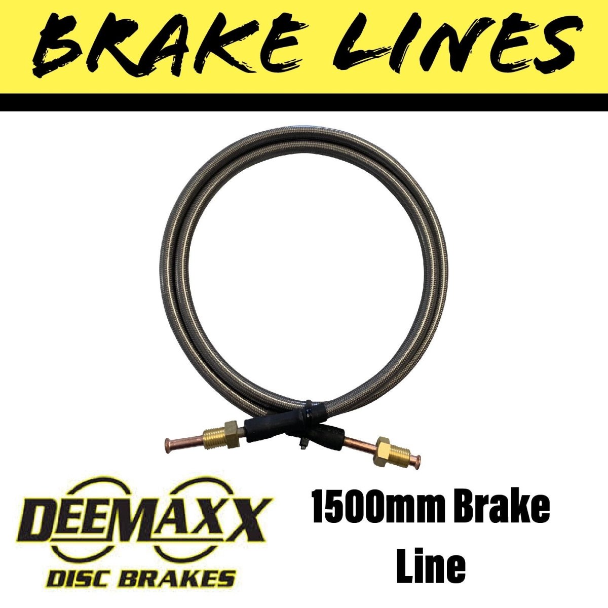 1500MM FLEXIBLE STAINLESS STEEL Brake Line - R&M Trailer SparesEBS.BL.1500