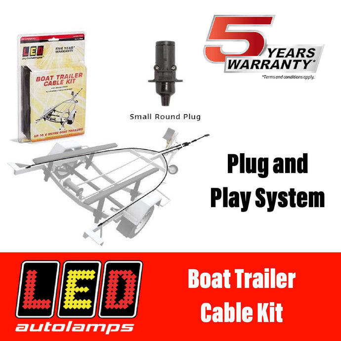 LED AUTOLAMPS PLUG IN 6 METRE Cable Kit Small Round Plug