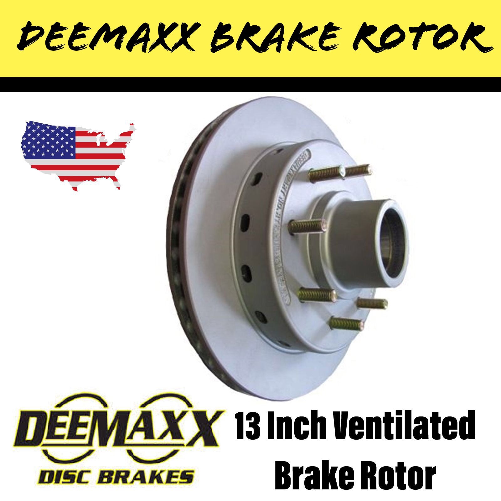 DEEMAXX 13 INCH 8 STUD VENTILATED INTEGRAL Brake Rotor