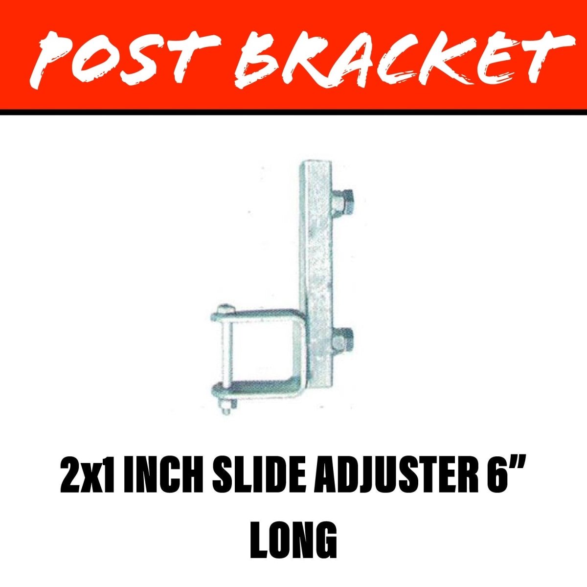 20MM SQUARE POST Slide Adjuster Bracket 50X25MM - R&M Trailer Spares92161