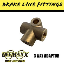 Load image into Gallery viewer, 3 WAY BRASS Brake Line Adaptor - R&amp;M Trailer SparesEBS.BL.TEE