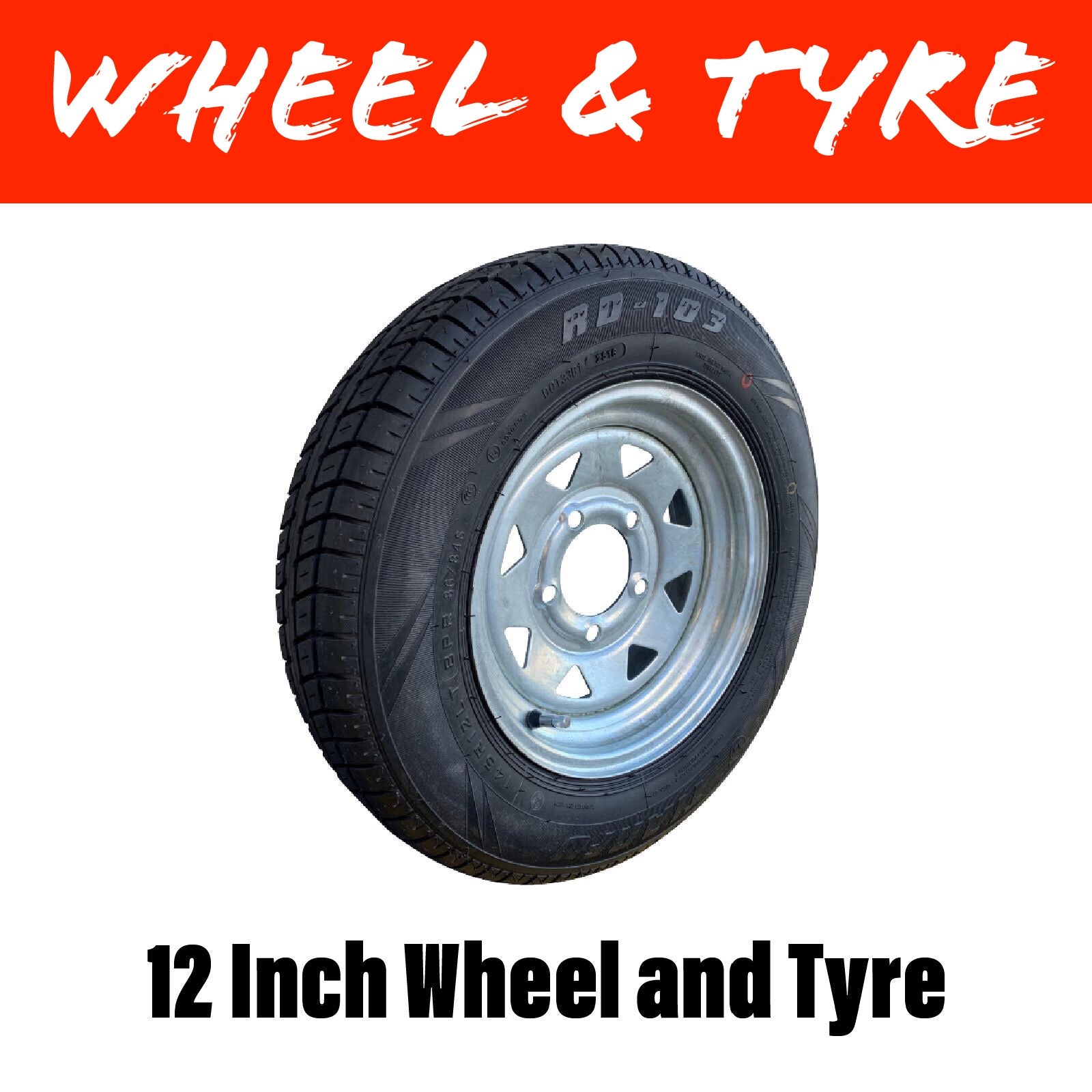 145X12 LT TYRE AND GAL WHEEL