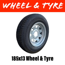 Load image into Gallery viewer, 13 INCH GALVANISED WHEEL AND TYRE (MULTIPLE SIZES)