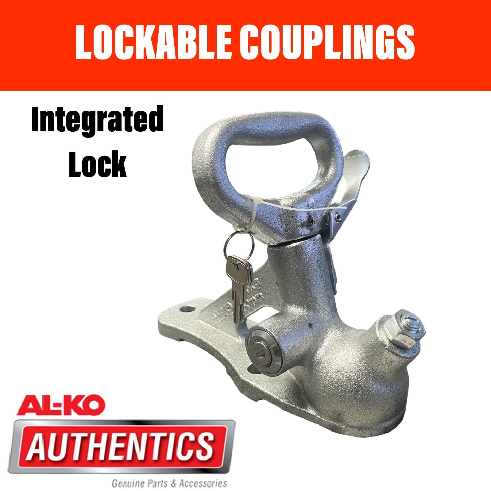 AL-KO 2000KG Unbraked Lockable Coupling suit 2 and 3 Hole