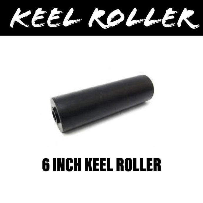 6 INCH BLACK RUBBER Flat Bilge Centre Roller - R&M Trailer Spares91221