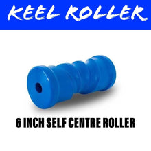 Load image into Gallery viewer, 6 INCH BLUE NYLON Self Centring Centre Roller - R&amp;M Trailer Spares91330