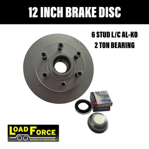 LOADFORCE 12 INCH BRAKE DISC 6 STUD WITH Japanese 2 Ton Bearings