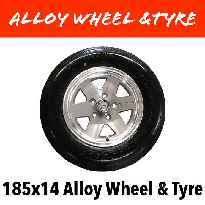 14 INCH ALLOY WHEEL AND LT TYRE (Multiple Sizes)