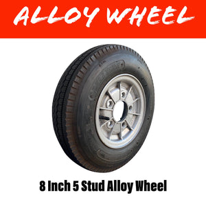 8" 5 STUD ALLOY WHEEL AND TYRE
