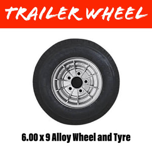 9 INCH ALLOY WHEEL AND 6.00X9 TYRE