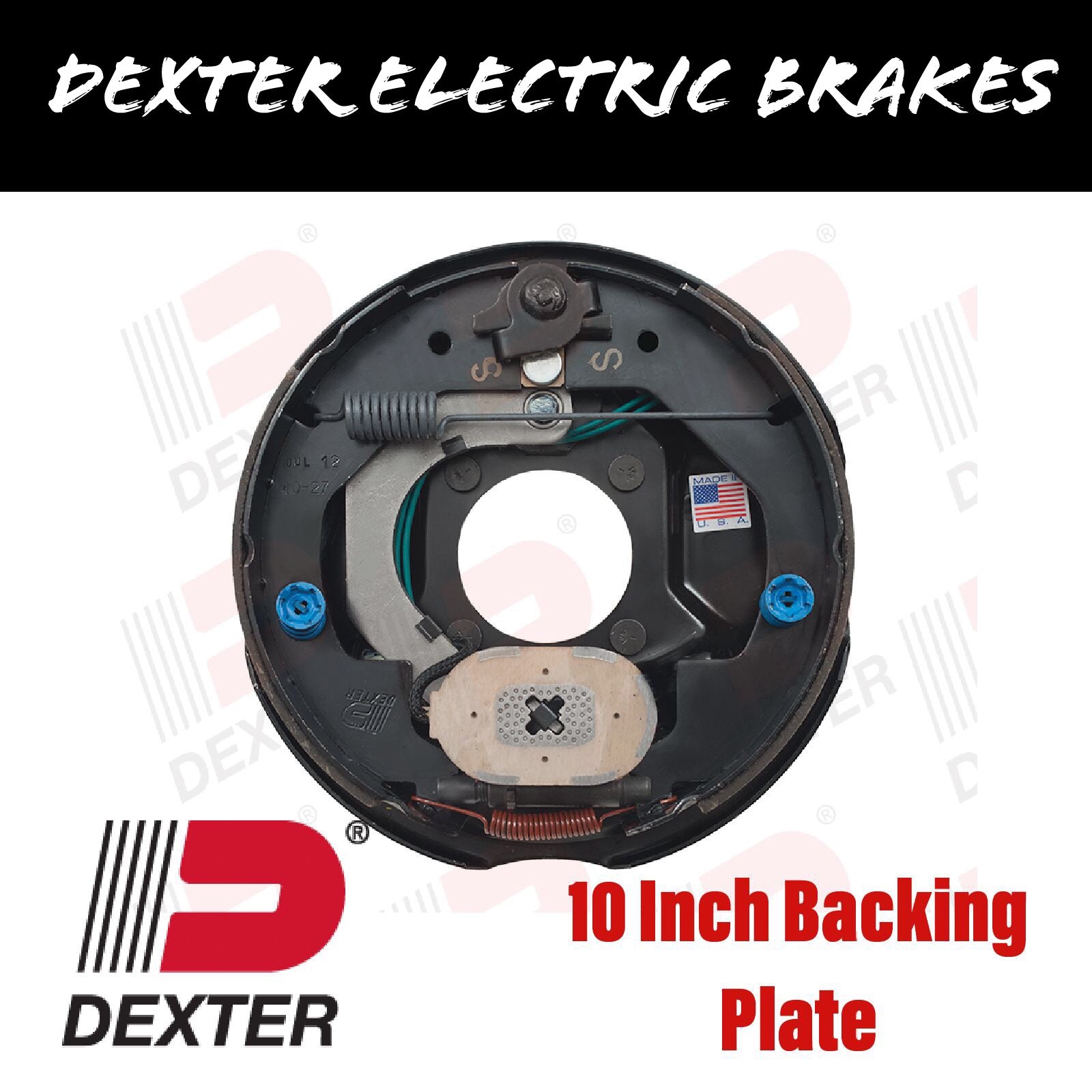 DEXTER 10 INCH COMPLETE BACKING PLATE LEFT SIDE