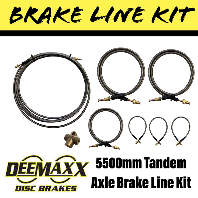 5500MM S/S FLEXIBLE BRAKE LINE KIT Tandem Axle