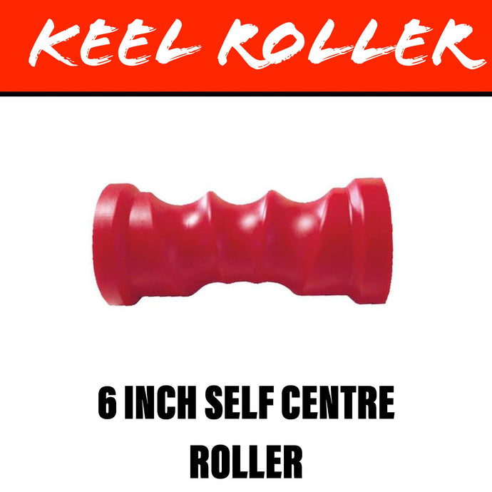 6 INCH RED POLY Self Centring Centre Roller