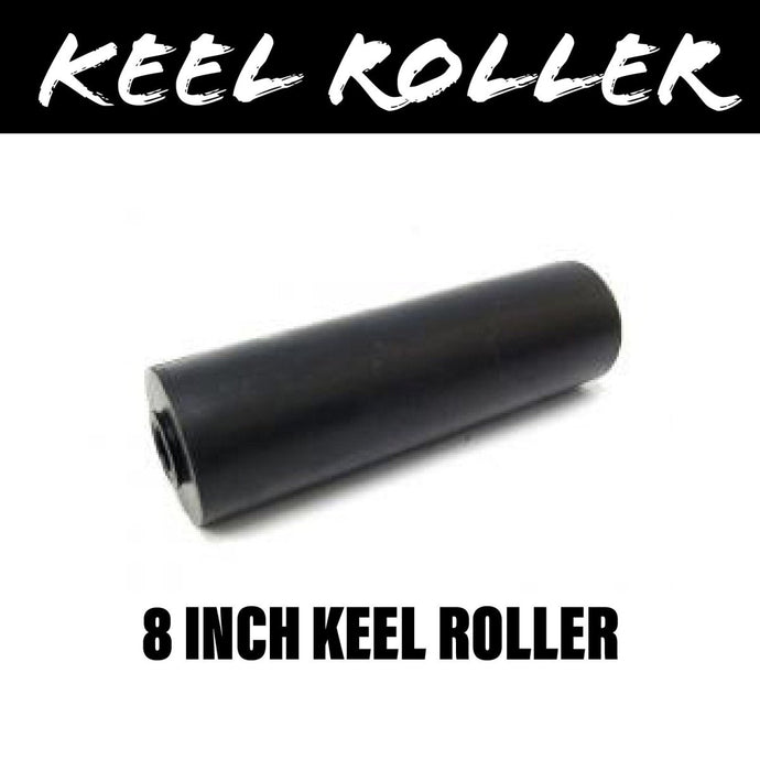 8 INCH BLACK RUBBER Flat Bilge Centre Roller - R&M Trailer Spares91222