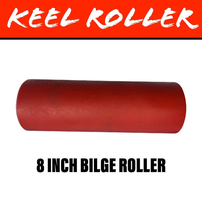 8 INCH RED POLY Flat Bilge Centre Roller - R&M Trailer Spares91529