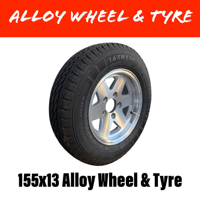 13 INCH ALLOY WHEEL AND TYRE (MULTIPLE SIZES)