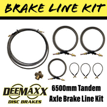 Load image into Gallery viewer, 6500MM S/S FLEXIBLE BRAKE LINE KIT Tandem Axle