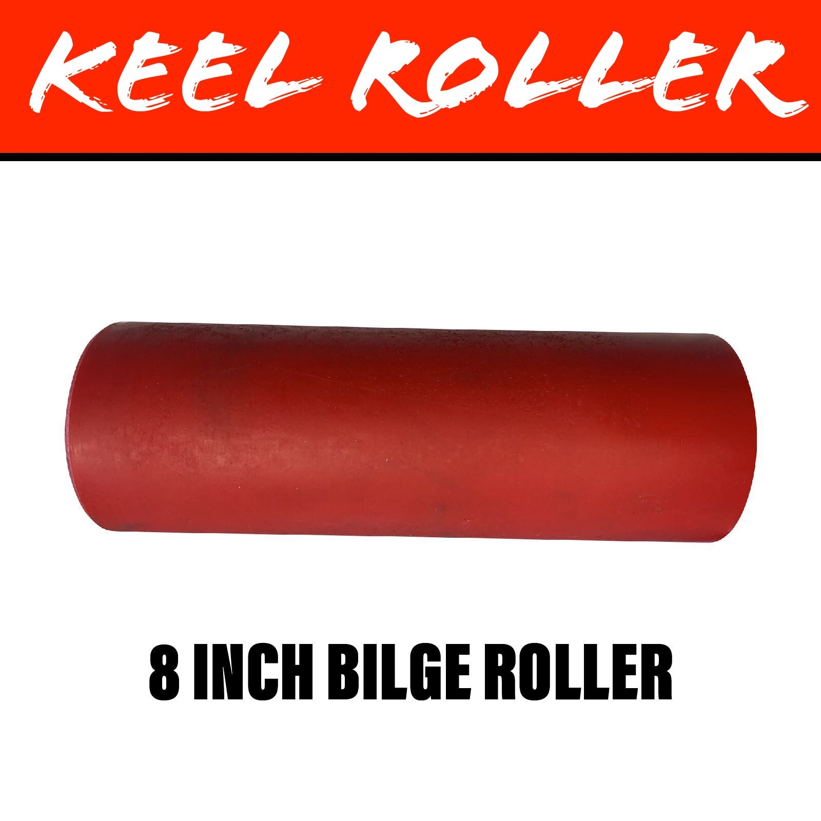 8 INCH RED POLY Flat Bilge Centre Roller