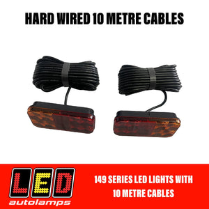 LED AUTOLAMPS 149 SERIES LIGHTS with 10 Metre Cables R M Trailer